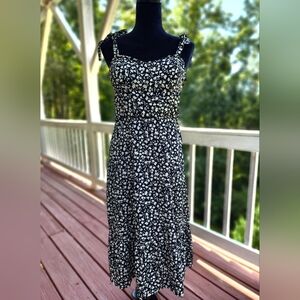 Lily Rose XL Picnic Summer Sun Dress Black Floral